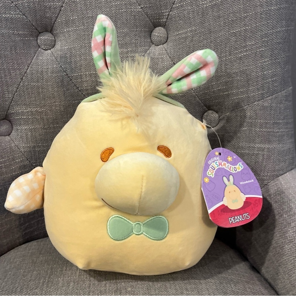 Squishmallows Peanuts Woodstock Easter Bunny Ears & Bow Tie NWT